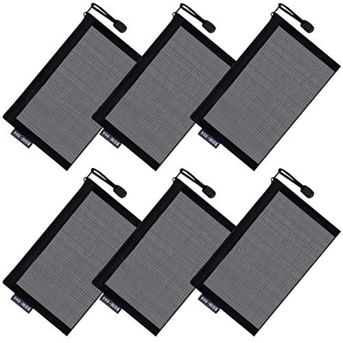 6 Pcs Small Makeup Bag for Purse, Mesh Cosmetic Bags, Portable Mesh Zipper Pouch Toiletry Bag Organizing Pouches for Travel (Black)