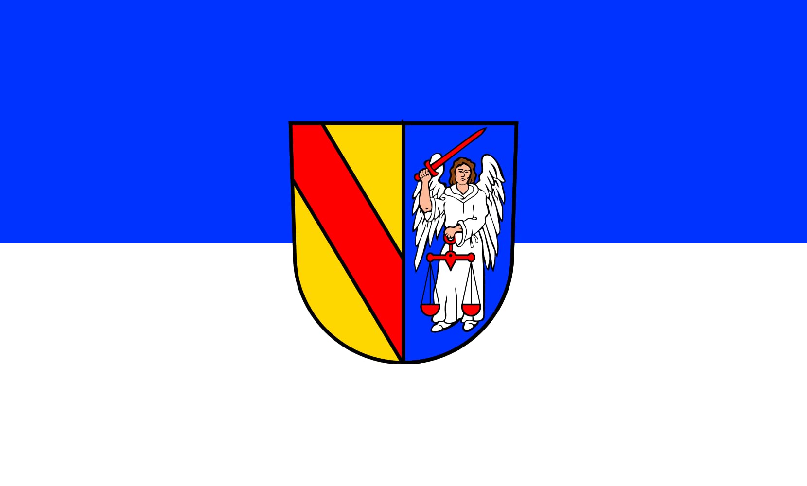 Drapeau Schopfheim grand format paysage 1.35m² pour mât extérieur