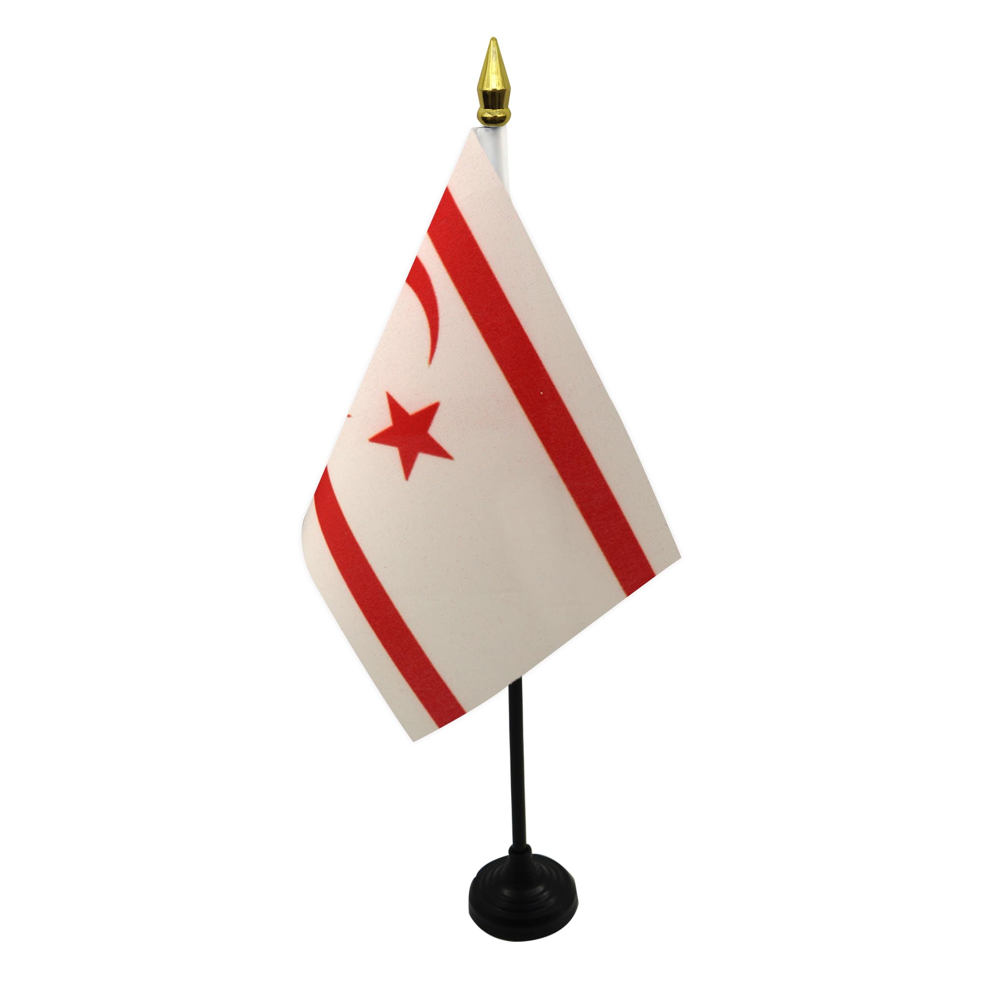 AZ FLAG, Northern Cyprus Table Flag 4'' x 6'', Cypriot Mini Desk Flag 100% Polyester 15 x 10 cm