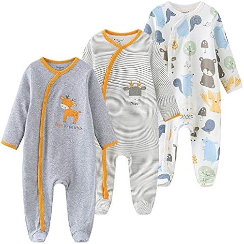 Kiddiezoom Baby Footed Cotton One-Piece Romper Jumpsuit Pajamas Cover