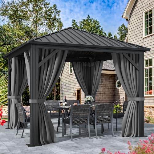 YITAHOME 10X10FT Metal Hardtop Gazebo Outdoor Patio...