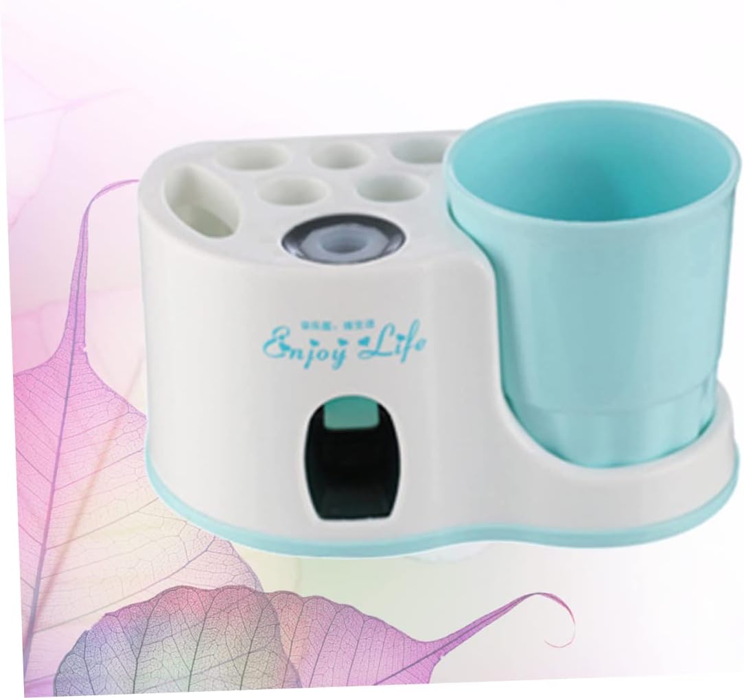 1pc Wall-Mounted Toothpaste Dispenser and Toothbrush Holder Sky- Automatic Toothpaste Squeezer Space-Saving Bathroom Accessory for Easy Use