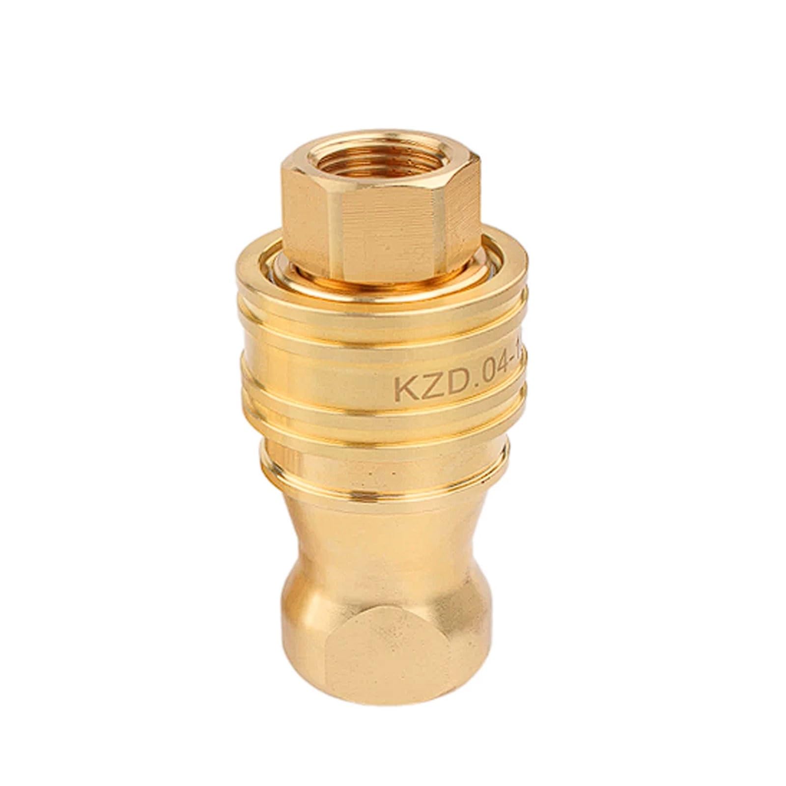 Acoplamiento hidráulico de conexión rápida latón, doble autosellante con rosca interna 1/8" a 1-1/2" ZG, alta presión/temperatura anillo PTFE(KZD-ZG 1-1/2'')