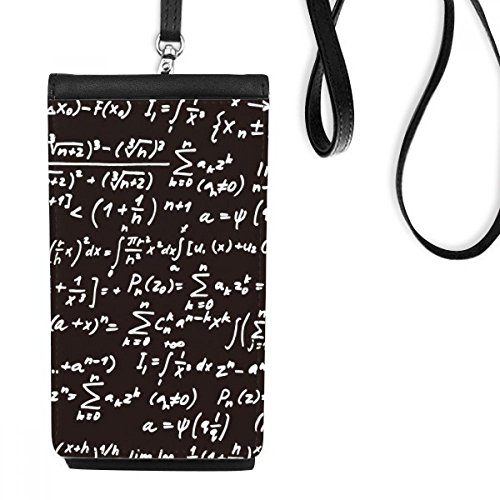 Regalo monedero negro de cuero de imitación con figuras de palillo matemáticas para estudiantes