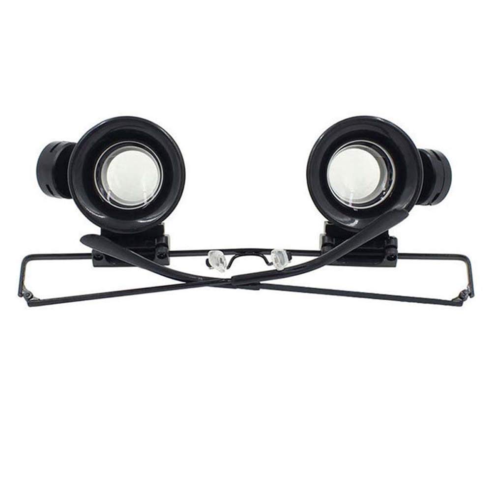 Lupa montada en la Cabeza, Lupa con luz LED, Aumento de 20X para Lectura, joyería, Reloj y reparación electrónica
