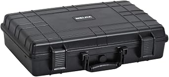 MEIJIA Portable Waterproof Protective Case,Hard Camera Case,Customized Fit Foam Inserted, Elegant Black,Fit for Camera, Equipments, Lens,DronesBlack