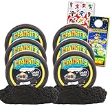 Mad Matter Modeling Dough 6 Pack Set (Black) - Bundle with 6 Black Mad Mattr Dough Containers for Building, Party Favors, Goodie Bags Plus Bonus Stickers | Mad Mattr Never Dry Bulk Dough