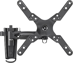 Support TV Pivotant Pour Camping-Car Ou Fourgon - Bras Articulé - Pour Écrans Jusqu'à 32" Et 12 Kg - Noir