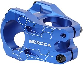 Vástago de bicicleta de montaña, vástago de manillar de aluminio CNC, vástago corto MTB de 35 mm, componente de bicicleta ultraligero para manillar de 31.8 mm, tubo de dirección de 28.6 mm (azul)
