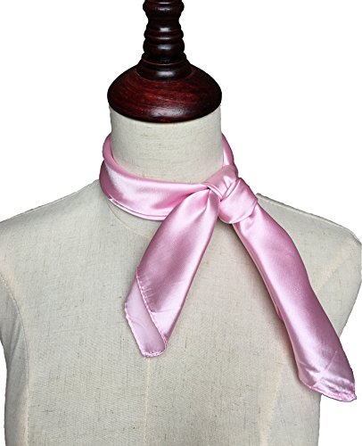 Women’s Solid Color Square Scarf Neckerchief (Pink)2