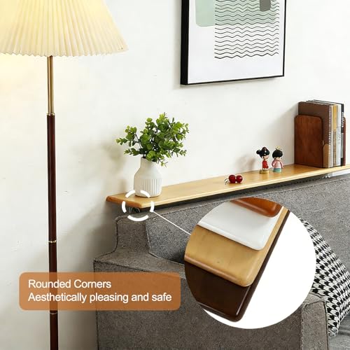 Repisa flotante para radiador de madera marron de 120 cm de largo 4