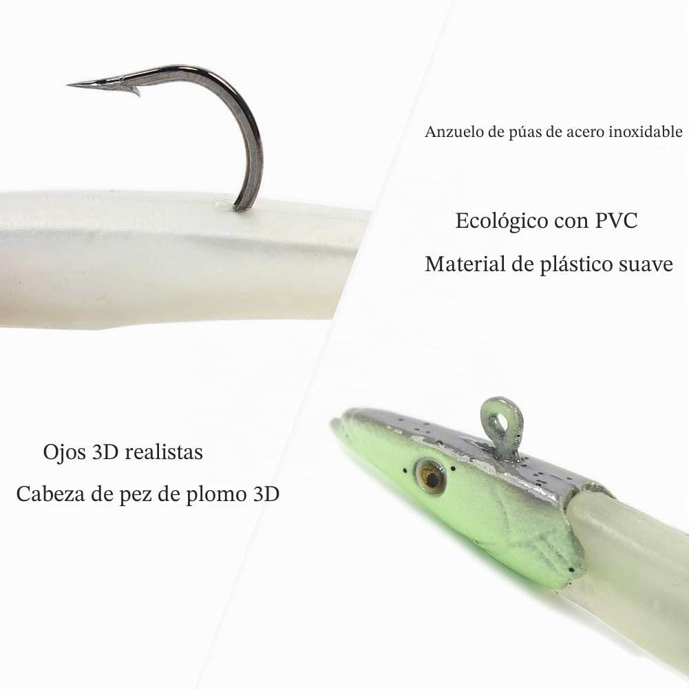 Conjunto de 10 peces de goma de 11 cm, 18.5 g, para la pesca de peces depredadores