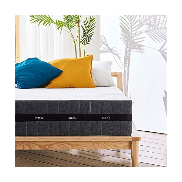 Inofia Sleep Mattress,25cm Gel Infused Memory Foam Mattress for a Cooler Sleep,Supportive and Pressure Relief with Breathable Soft Fabric Cover,Medium Firm Feel,CertiPUR-US,100 Night Trial
