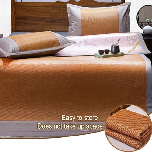 Estera de cama bambú tejida con esterilla de ratán de 150X195cm 4