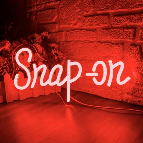 Image of Snaps Tools Neon Sign, Dimmable Garage Shop Neon Light Sign Home Decor Wall Art Sign, 12.9 x 6.6 in, USB Powered for Garage Auto Repair Workshop Bar Beer