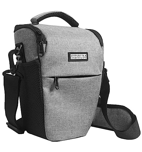 Image of Polyester D2 DSLR Camera Bag, Camera Case with Adjustable Shoulder Strap, Compatible for Nikon, Canon, Sony Cameras - Waterproof - Anti Shock (Grey)