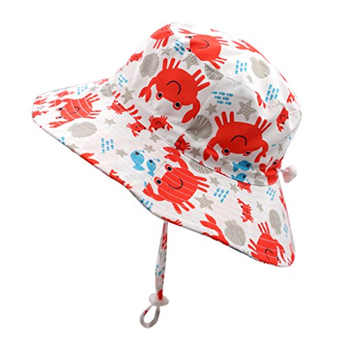 Image of Home Prefer UPF50+ Wide Brim Sun Hat Boys Girls Sun Protection Hat Zoo Beach Swim Safari Bucket Hat for Baby Toddler Kid