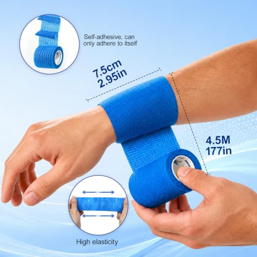 ANAMPION Selbstklebender Verband 12Rollen,7.5cm Elastische Binde Bandage – Ansicht 2