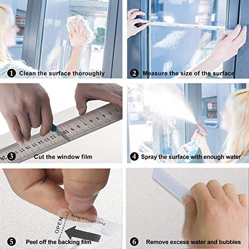 Film fenêtre électrostatique 90cm autocollant confidentialité opaque et teinté pour vitre - 3