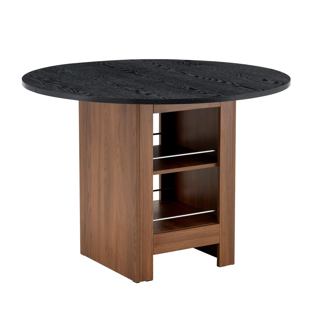 Table ronde aspect noyer I0I&I0I finis les repas encombrés