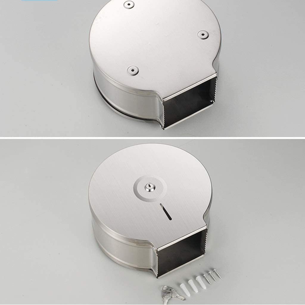 Baño Dispensador de toallas de papel montado en la pared con cerradura Dispensador de toallas de mano de acero inoxidable cepillado Portarrollos Cocina Baño Dispensador de papel higiénico Comercial