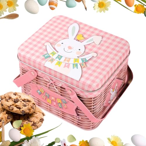 Boîtes à biscuits - En métal - 16 x 13 x 12 cm - Avec couvercle - Récipient de cuisson pour gâteaux - Pour ranger des biscuits - Pour le printemps, les vacances, les mariages, les anniversaires, les