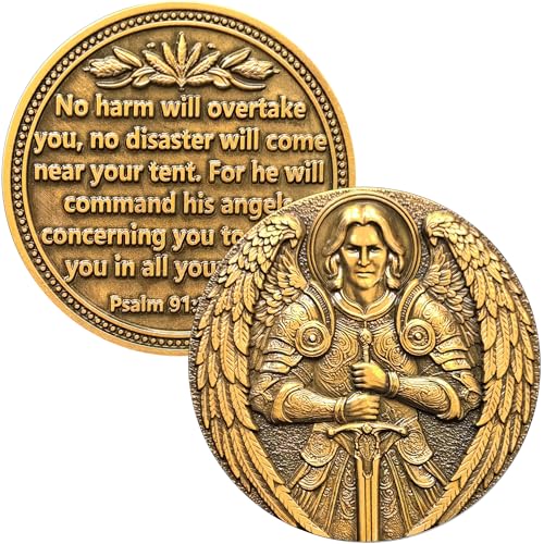 Motivational The Archangel Michael Prayer Challenge Coin - 1.57-inch Warrior Coin for Courage & Inspiration - Perfect Collectible Gift for Men