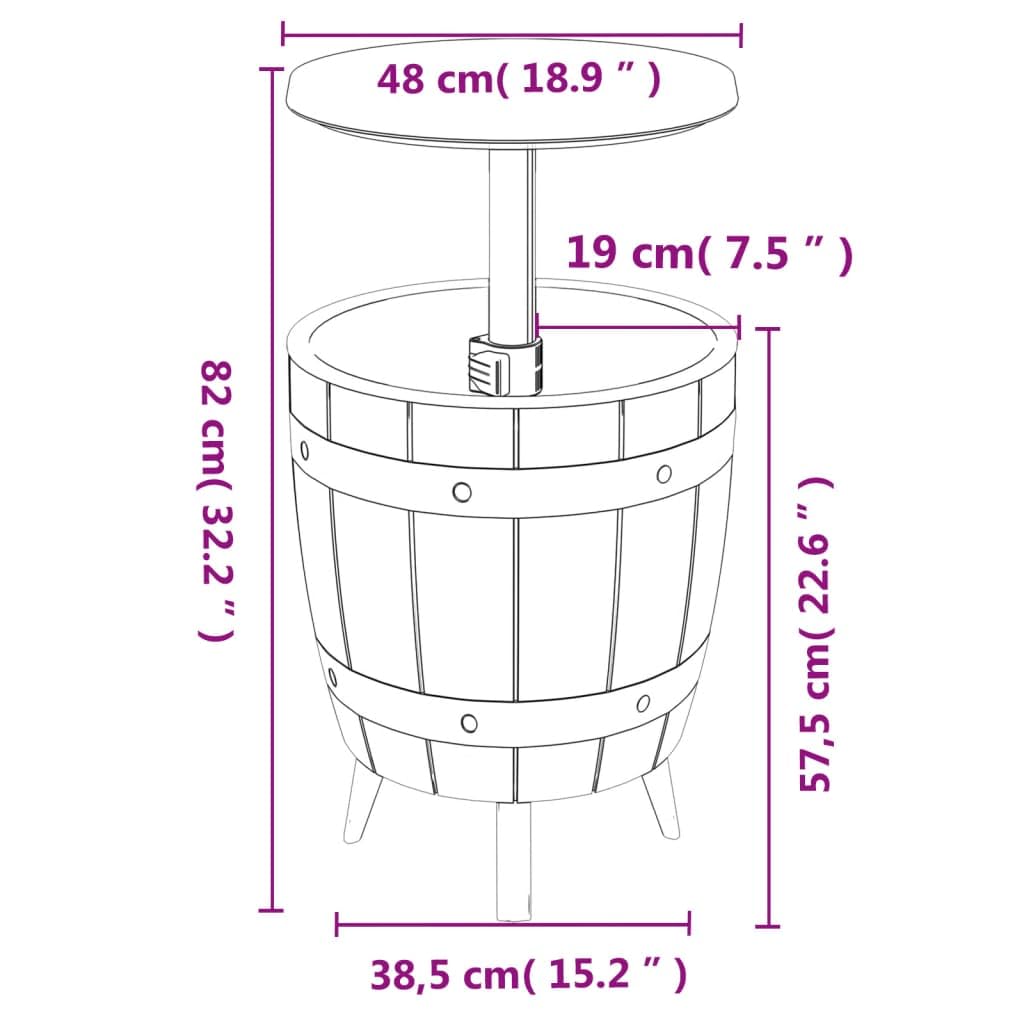 Tavolo da giardino 3 in 1 con refrigeratore di ghiaccio, in polipropilene, versatile, per terrazza, balcone, cortile, giardino, veranda, feste, campeggio, picnic e barbecue