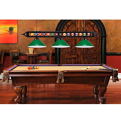 Gse 59" Pool Billiard Table Light With Billiard Balls Decoration, Hanging Billiard Light For 7Ft/8Ft/9Ft Pool Tables With 4 Matte Metal Shade For Billiards Room, Restaurant, Bar (Green Lamp Shades) #TOP1