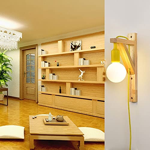 Luces geométricas de cabecera de madera y diseño escandinavo 2