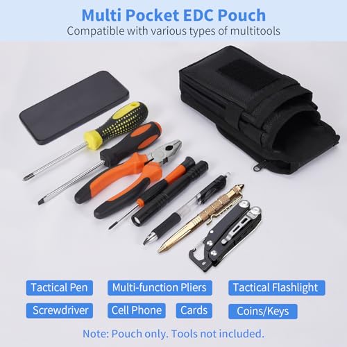 KENOBEE Belt Tool Pouch, Multitool Organizer Electrician Holster Nylon Tactical Pocket Attachment Utility sheath Bag Tradesman Pro Maintenance Tool Sleeve for EDC Gears Cellphone, (Black) 2 KENOBEE Belt Tool Pouch, Multitool Organizer Electrician Holster Nylon Tactical Pocket Attachment Utility sheath Bag Tradesman Pro Maintenance Tool Sleeve for EDC Gears Cellphone, (Black) - Image 2