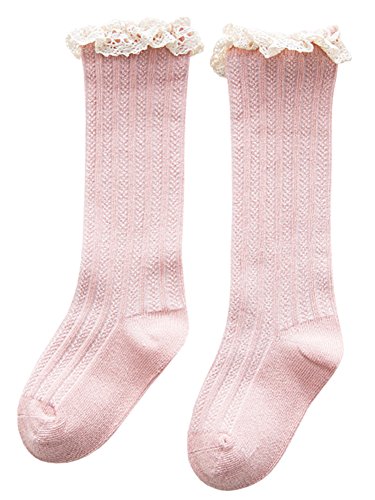 Little Girls Cute Macrame Knee High Tube Socks Cotton Dress Stockings