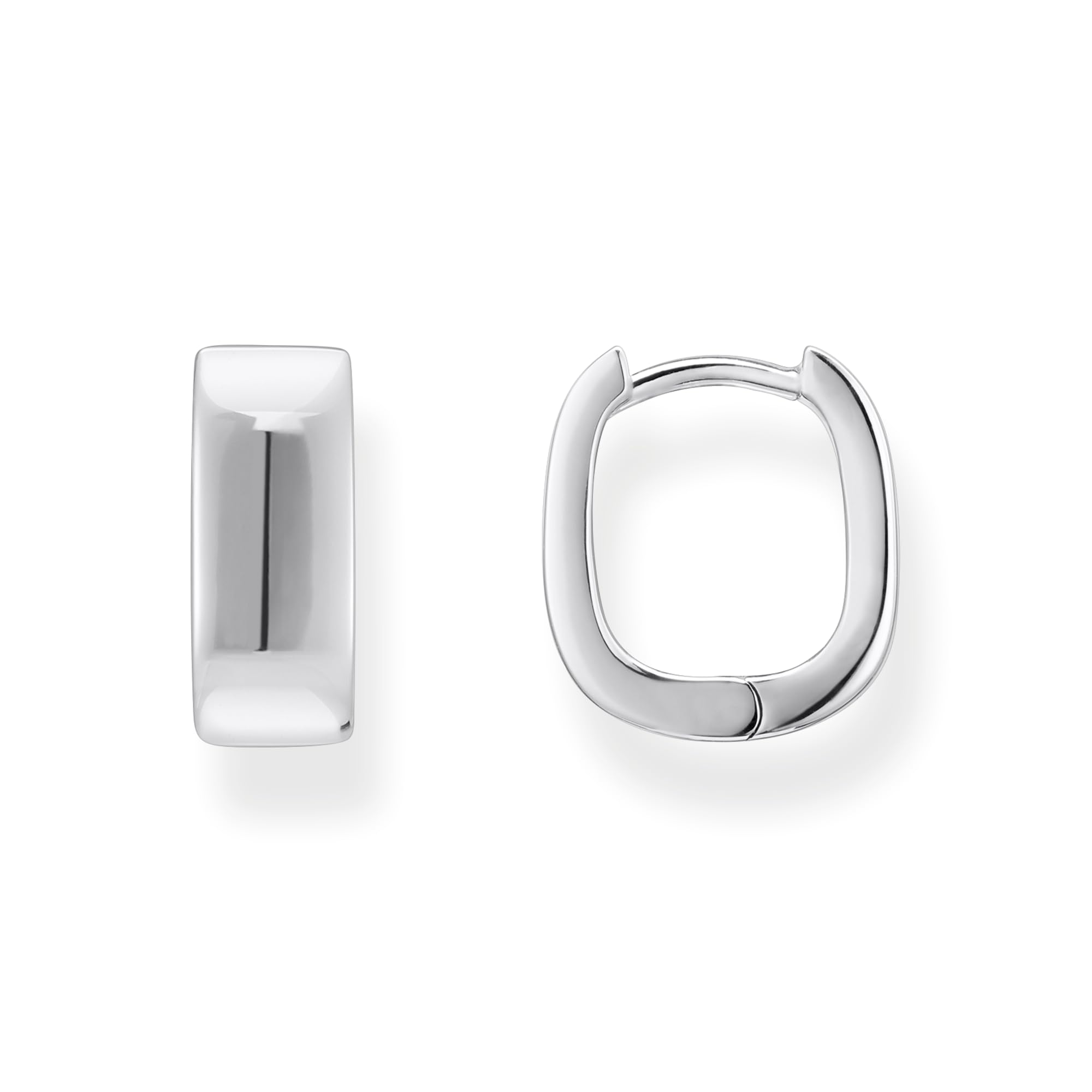 Thomas Sabo Sterling Silver Hoop earrings in angular shape Recycled 925 silver, Women, CR743-001-21