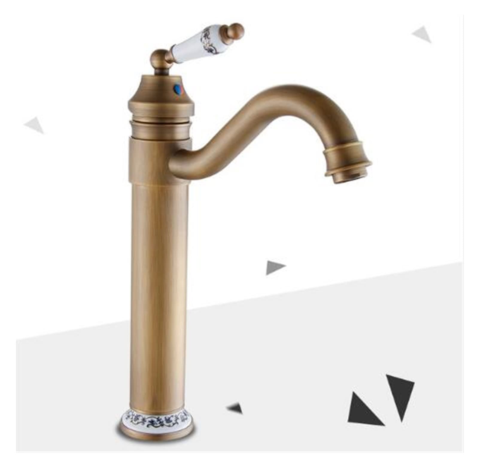Mooilko Light Grey New Deck Bathroom Basin Sink Mixer Tap Polished Antique Bronze Basin Faucet Bathroom Faucet Sink Tap Easy To Install(Light Grey)
