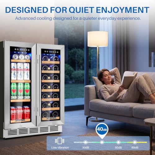 Image of 24 Inch Wine and Beverage Refrigerator Dual Zone Wine Fridge