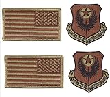USAF Special Operations Command OCP Spice Brown Patch and Reverse Flag Bundle (Military Issued)-Veteran Owned Business (2 Pack Bundle)