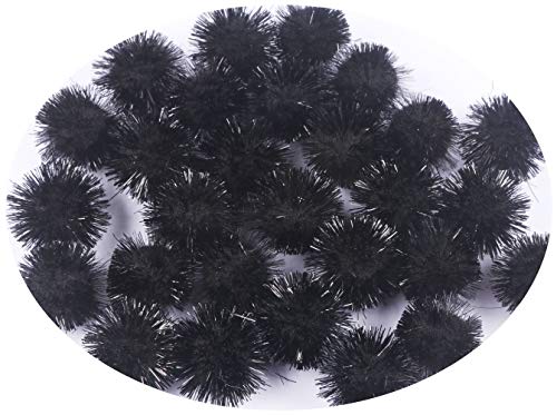Pompons à paillettes noir 20mm pour réussir vos décorations de fête facilement