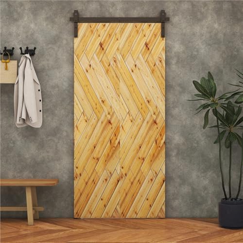 3FT/3.3FT Heavy Duty Bi-Folding Barn Door Hardware Kit - Sturdy Sliding Track Set for 2 Doors, Smooth & Quiet Operation, Ideal for Home & Office Decor