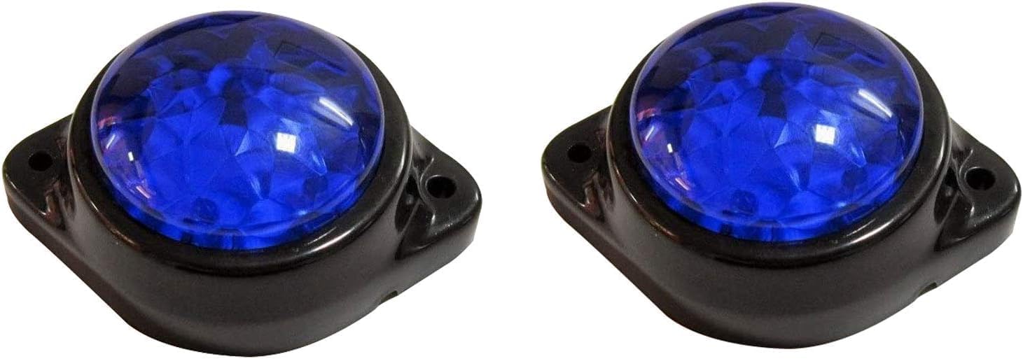 Lot de 10 feux de position latéraux arrière à LED bleues pour camions, remorques, marqueurs de cabine, marqueurs de camping-car, lumière LED marine pour bateaux, feu arrière, feu stop, 12 V