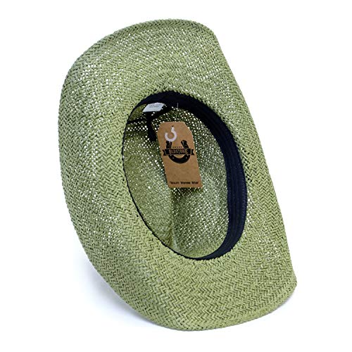 Old Stone Straw Cowboy Cowgirl Hat For Men/Women Unisex Summer Winter Wide Brim Sun Hat Dallas Western Style For Safari Fishing Beach Golf Hiking Multipurpose,Chloe Sage #TOP3