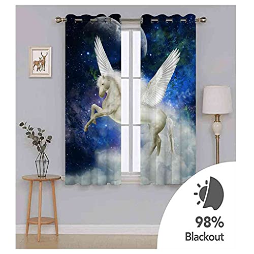 Rideau occultant bleu 200x214 cm avec isolation 3D - 6