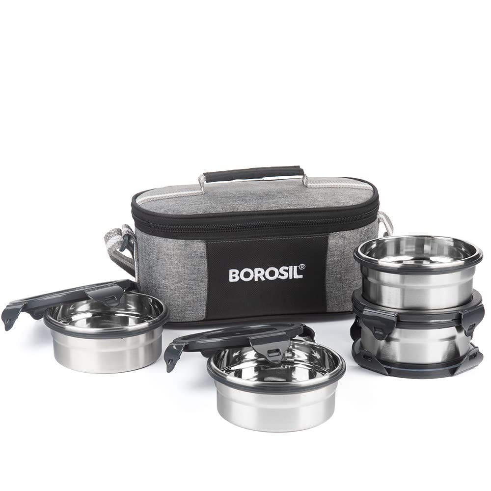 Borosil Stainless Steel Lunch Boxes - Set of 4 -3