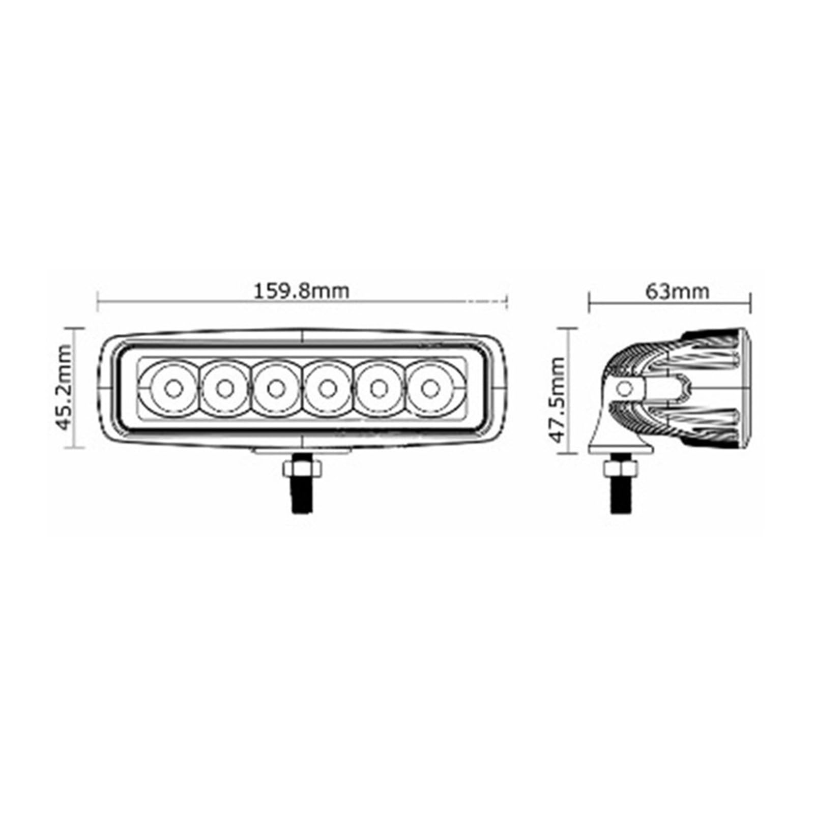 1 X 6 "18W Signal LED Strip And 5.75" LED Headlamp Round 5 3/4 "headlamp Compatible With 883.