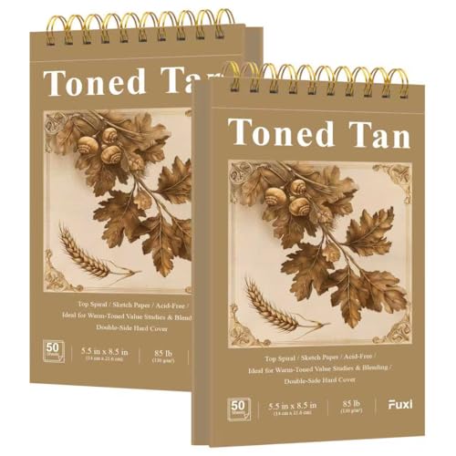 Fuxi Toned Tan Sketchbook 2-Pack (5.5 x 8.5)
