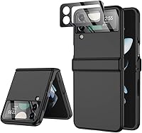 Vista 1 de Funda para Samsung Z Flip 4: [Protección completa de bisagra] Funda delgada para teléfono con protección de pantalla incorporada, protección de Negro