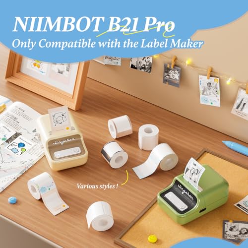 NIIMBOT Etiketten, Fotopapier für B21 Pro B2 Pro B1 Pro Etikettendrucker, Thermopapier Aufkleber Etikettenband für Fotos, Notizen, Memos und DIY, 54 x 80mm Weiß, 54 x 84mm Time, 54 x 67mm Best Years