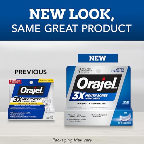 Orajel 3X for Mouth Sores: Maximum Strength Gel Tube 0.42oz- from #1 Oral Pain Relief Brand - Additional View