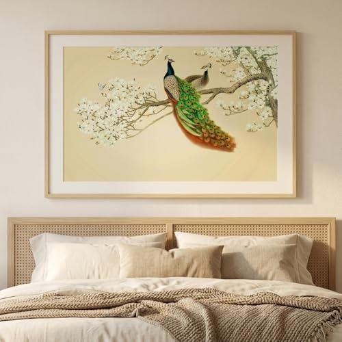 Image of Fabulous Landscape Beautiful Peacock wall Poster for Home Decor, Living Room, Bed Room, Kids Room, Play Room, Restaurant, Hotel (Self Adhesive Vinyl, Water Proof) (36 x 22.5 Inch)