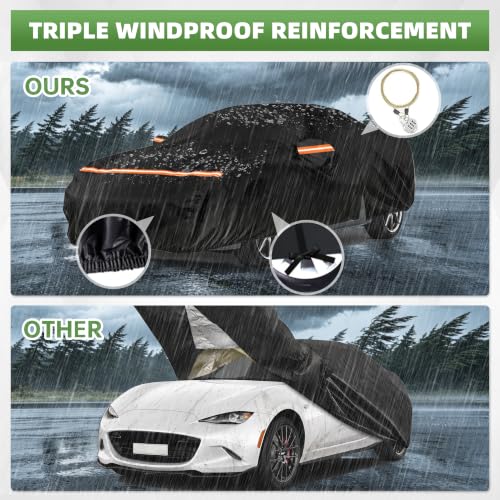 Image of Car Cover for Mazda MX-5 Miata 1989-2025,All-Weather Heavy Duty MX5 car Cover,Outdoor Full Exterior Cover for Dust, Rain, Snow & UV Protection, with Door Access Zipper