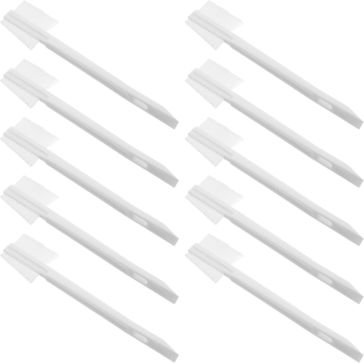 Tofficu 10pcs Car Detail Cleaning Brushes Set, Nylon Crevice Tool White